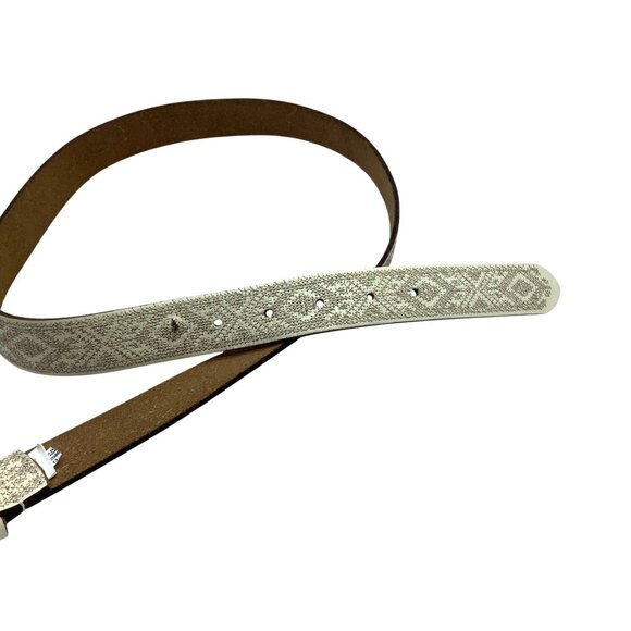 American Eagle Outfitters AEO Women Beige Patterned Boho Leather Belt 34-38" - Picture 5 of 6